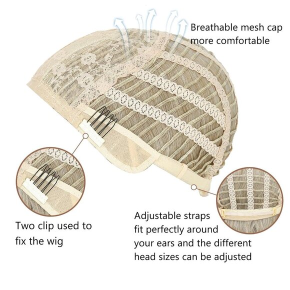 Women's Mix Blonde 14 Inches Short Pastel Curly Shoulder Length Synthetic Wig - Picture 4 of 7